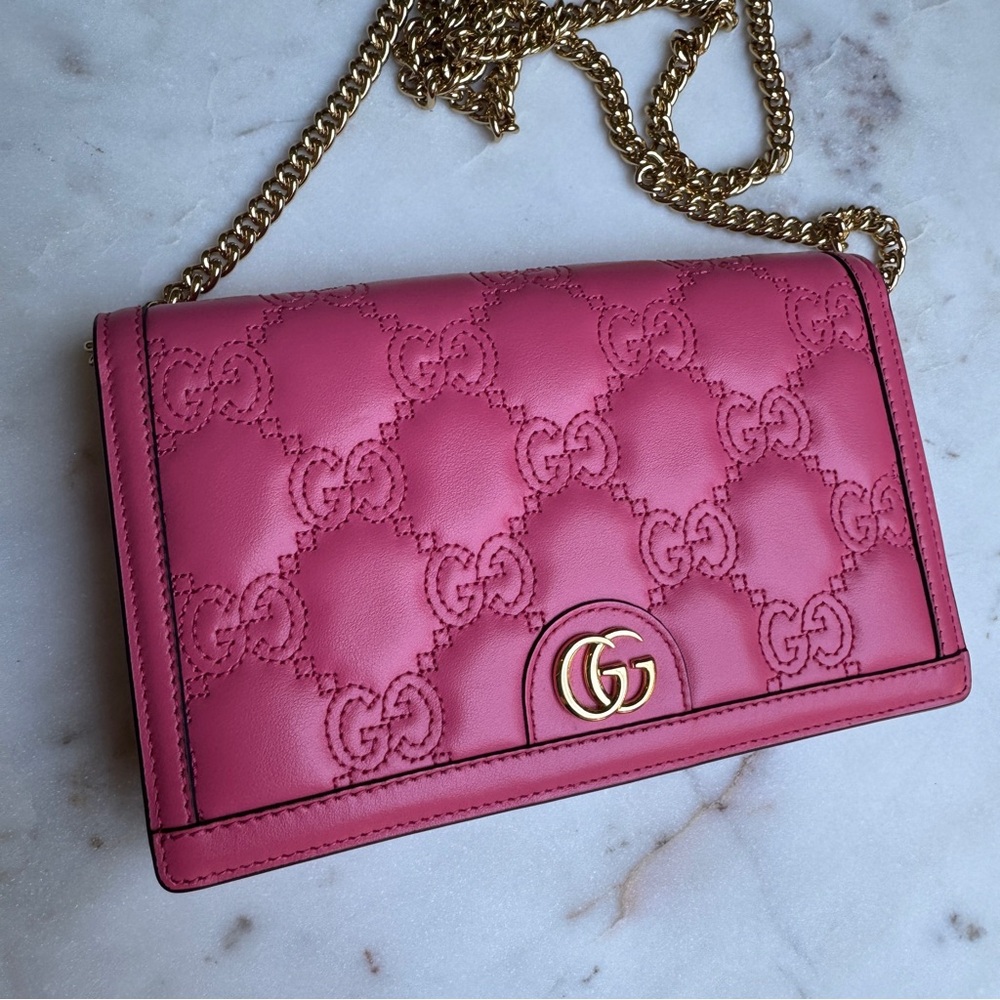 Gucci GG Matelassé Chain Wallet WOC Crossbody - Picture 3 of 14
